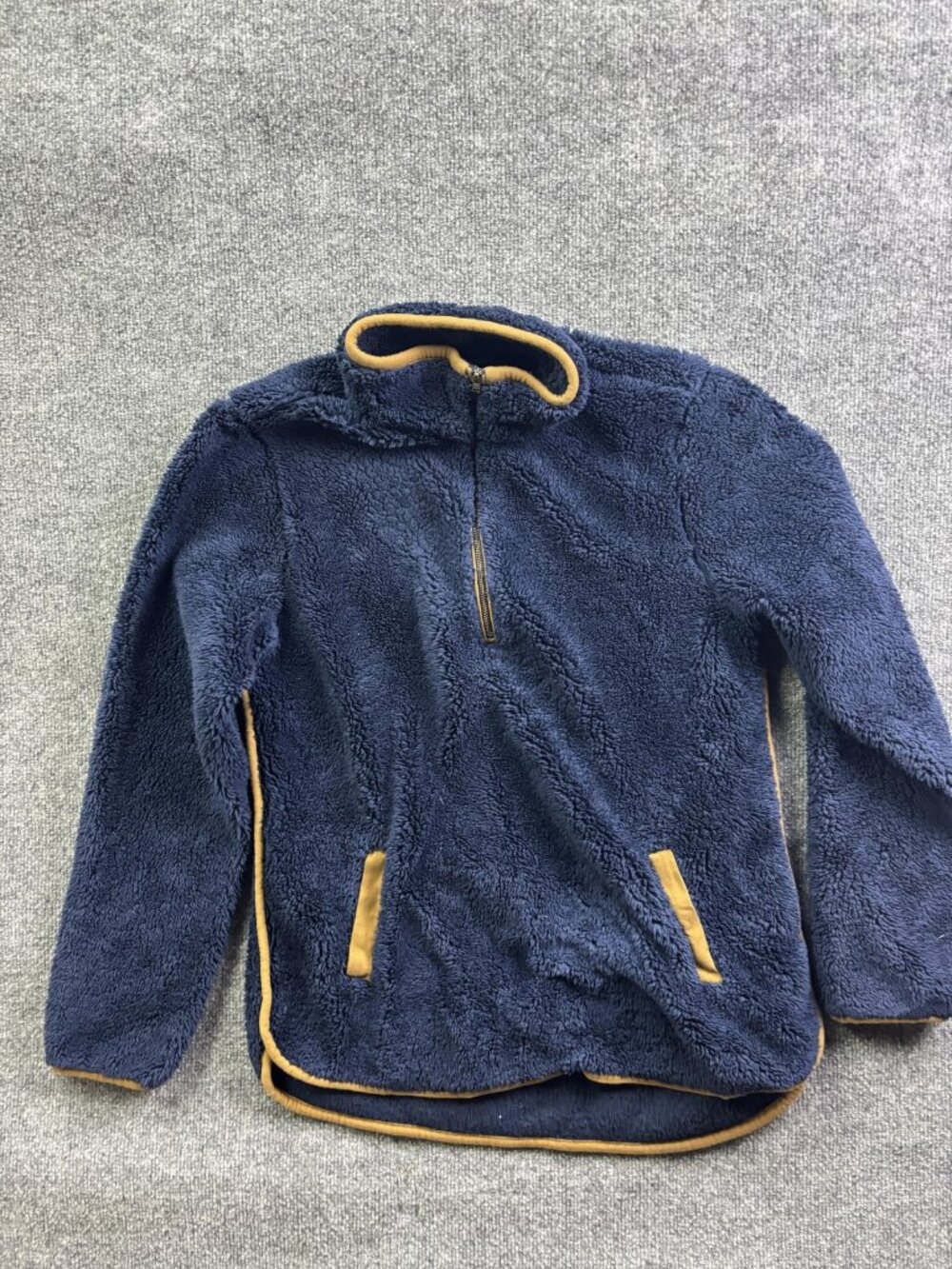 Carve Designs Jacket Womens Medium Blue Sherpa Fleece 1/2 Zip‎ Pullover Pockets